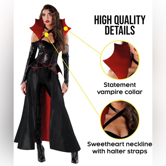 Morph Women's Adult Vampire Bodysuit Vampiress Costume For Woman - Picture 4 of 7